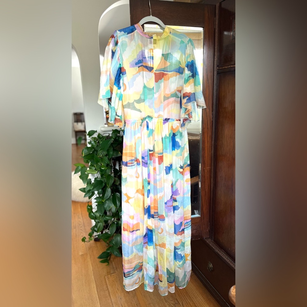 Forte Forte Silk Chiffon Dress with "Up Above in The Sky" Print in Morning. 10 - Picture 10 of 16